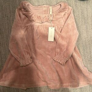 Quincey Mae Velor Baby Dress. Blush. 2/3 Y. NWT.